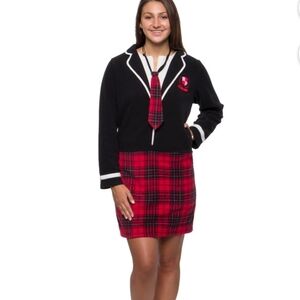 Funzies Black and Red Plaid School Girl Uniform Pajama